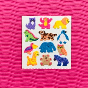 Sandylion Vintage Stickers Fuzzy Micro Mini Animals Cute