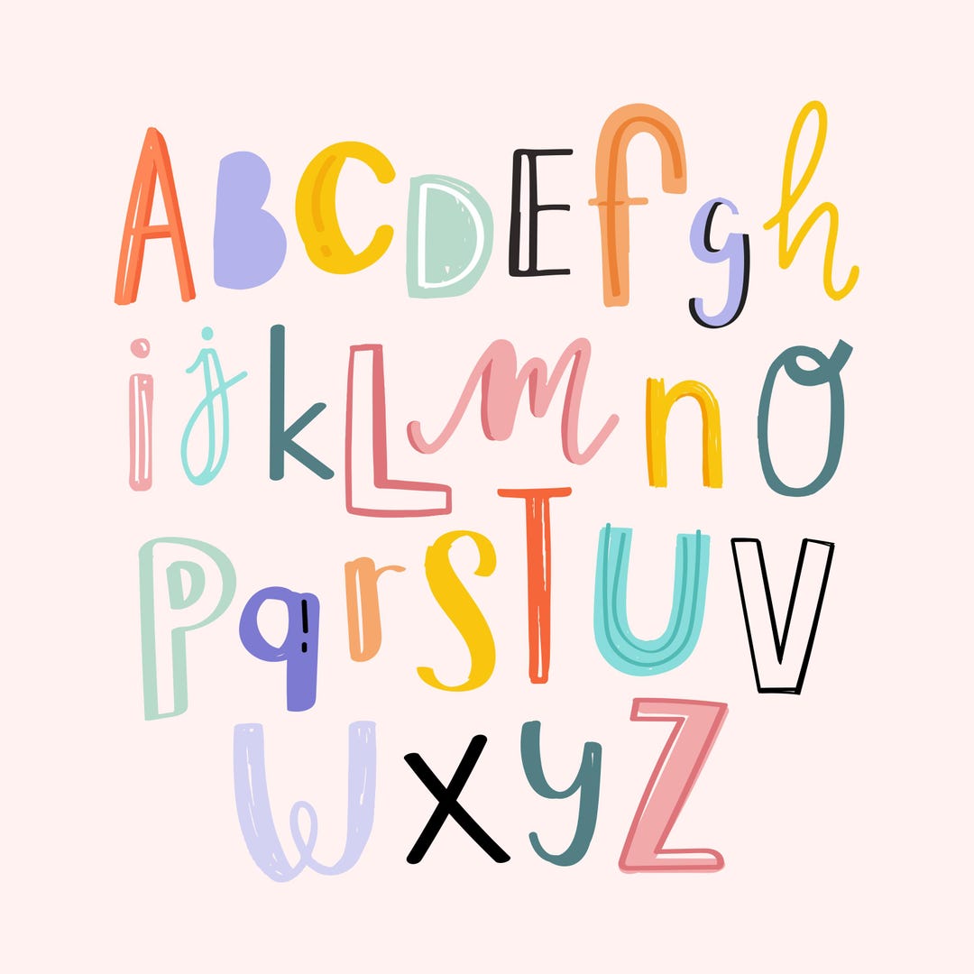Alphabet Wall Art, Alphabet Art, Alphabet for Kids, Kids Alphabet - Etsy