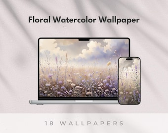 Wildflowers Desktop Wallpaper: Floral Background (Computer and Phone Set)