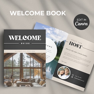 Airbnb Welcome Book Template, Airbnb Canva Home Guide, Mountain House Guide, Vacation Rental Template, VRBO Welcome Book, Airbnb Guestbook