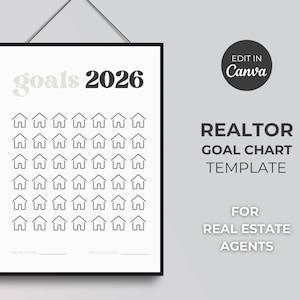 Realtor Goal Chart: Printable Real Estate Sales Tracker (Editable Canva Template)