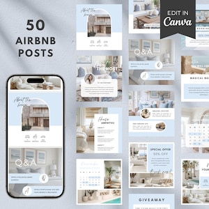 Plantilla de publicación de Instagram de Airbnb, plantilla de Instagram para alquileres vacacionales, plantilla editable para redes sociales de VRBO, paquete de Airbnb