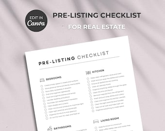 Pre-Listing Checklist, Home Seller Checklist, Realtor Checklist, Real Estate Templates, Printable Home Selling Checklist, Real Estate List
