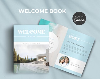 Airbnb Welcome Book Template: Beach House Guide (Canva Editable Printable)