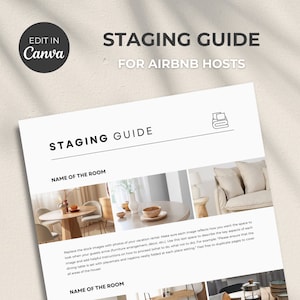 Airbnb Staging Guide: Guest Turnover Checklist (Editable Canva Template)