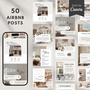 Airbnb Instagram Post Template: Vacation Rental Social Media (Canva Editable)