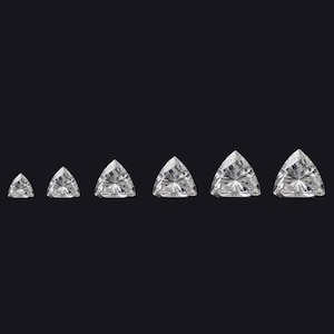 Diamante coltivato in laboratorio a forma di trilione da 3,0 mm a 6,0 mm per anelli di fidanzamento e pendenti, diamante CVD a forma di trilione fancy per orecchini da regalare