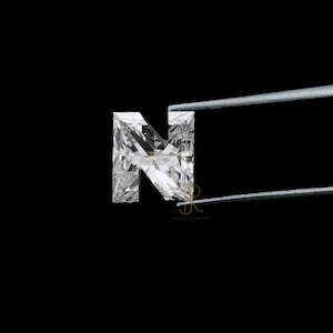Diamante suelto cultivado en laboratorio con corte inicial del alfabeto de 6,0 mm para colgante, regalo de aniversario, diamante cultivado en laboratorio con corte inicial del alfabeto para regalo de Navidad.