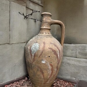 Handmade Turkish Terracotta Relief Vase, Pottery Clay Flower Pot, Decorative Vintage Vase, Terracotta Antique Vase, For Home Decoration