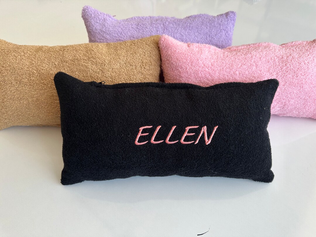 Terry Cloth Pillow, Personalized Pillow, Embroidered Pillow, Monogram ...