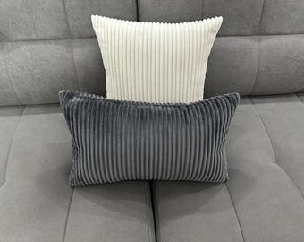 Housse de coussin en velours côtelé, Housse de coussin en velours, Housse de coussin sur mesure, Oreiller en velours côtelé doux, Housse de coussin, Housse de coussin à rayures,