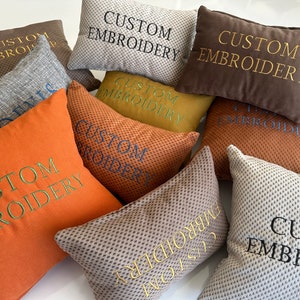 Personalized Pillow Cover, Embroidered Pillow, Monogram Pillow, Custom Name Pillow, Custom Embroidered Pillow, Personalized Gift, Only Cover