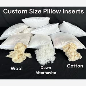 Pillow Insert, Custom Size Insert, Cushion Insert, Cotton Pillow Insert,  Wool Insert, Natural Filling, Pillow Inner, Pure Cotton Filling