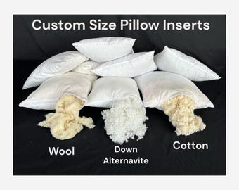 Pillow Insert, Custom Size Insert, Cushion Insert, Cotton Pillow Insert,  Wool Insert, Natural Filling, Pillow Inner, Pure Cotton Filling