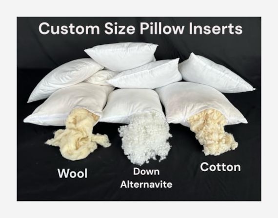 Pillow Insert, Custom Size Insert, Cushion Insert, Cotton Pillow Insert,  Wool Insert, Natural Filling, Pillow Inner, Pure Cotton Filling