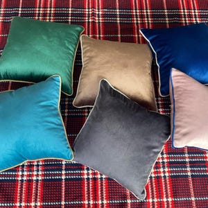Piping Pillow Cover, Velvet Pillow Cover, Corded Pillow Covers, Washable Velvet Pillow Cover, Luxury Pillows, Home Decor, Decorative Pillows