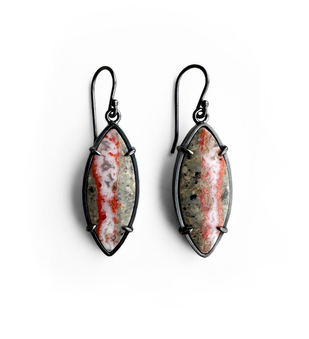 Flow Jasper Lava Flow Jasper and Sterling Silver Handmade Dangle Earrings - Etsy