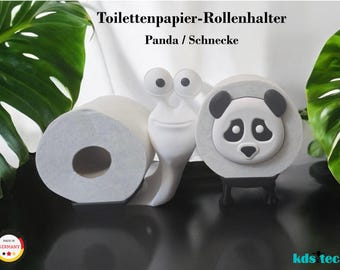 Funny toilet paper holder “Snail & Panda” – 3D design – eye-catcher for the bathroom