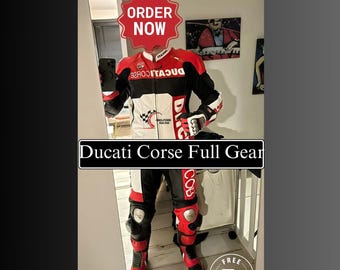 Custom MotoGP Leather Motorcycle Suit: Boots & Gloves Full Kit