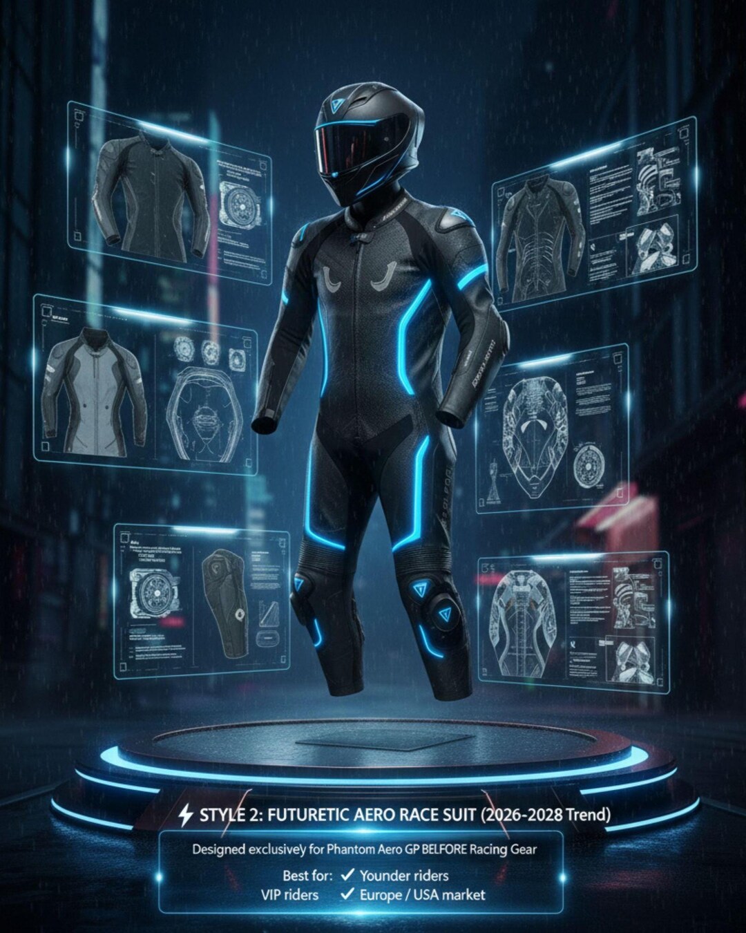 Future Racing Driver Suits Futuristic Aero Race Suit – Cyberpunk Tech-wear Next-gen Motogp Style ...