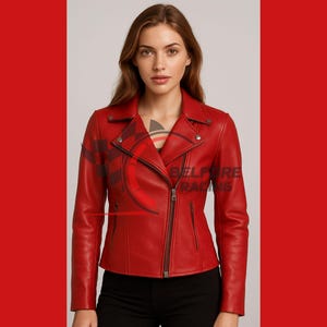 Handmade Lambskin Leather Biker Jacket: Women&#39;s Moto Style