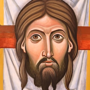 Handgemalte Ikone von Jesus Christus - 15 x 21 cm, byzantinische Sakralkunst, Tempera auf Sperrholz