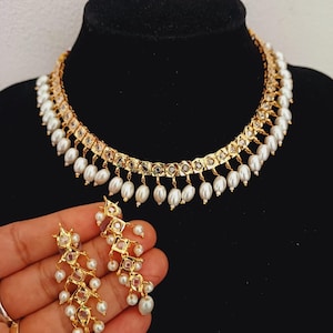Jadau Indian Pearl Necklace Set