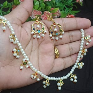 Hydrabadi jadau Mala set with chandbaali.