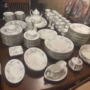 Paragon Bride's Choice Items: Blue Floral Tea and Coffee Pots,  Serving Dishes, Sold Separately