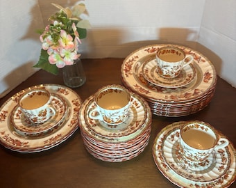 Spode Copeland Indian Tree: Bread Plates and Tea Cups w/Saucer, Old Stamp, Sold Separately