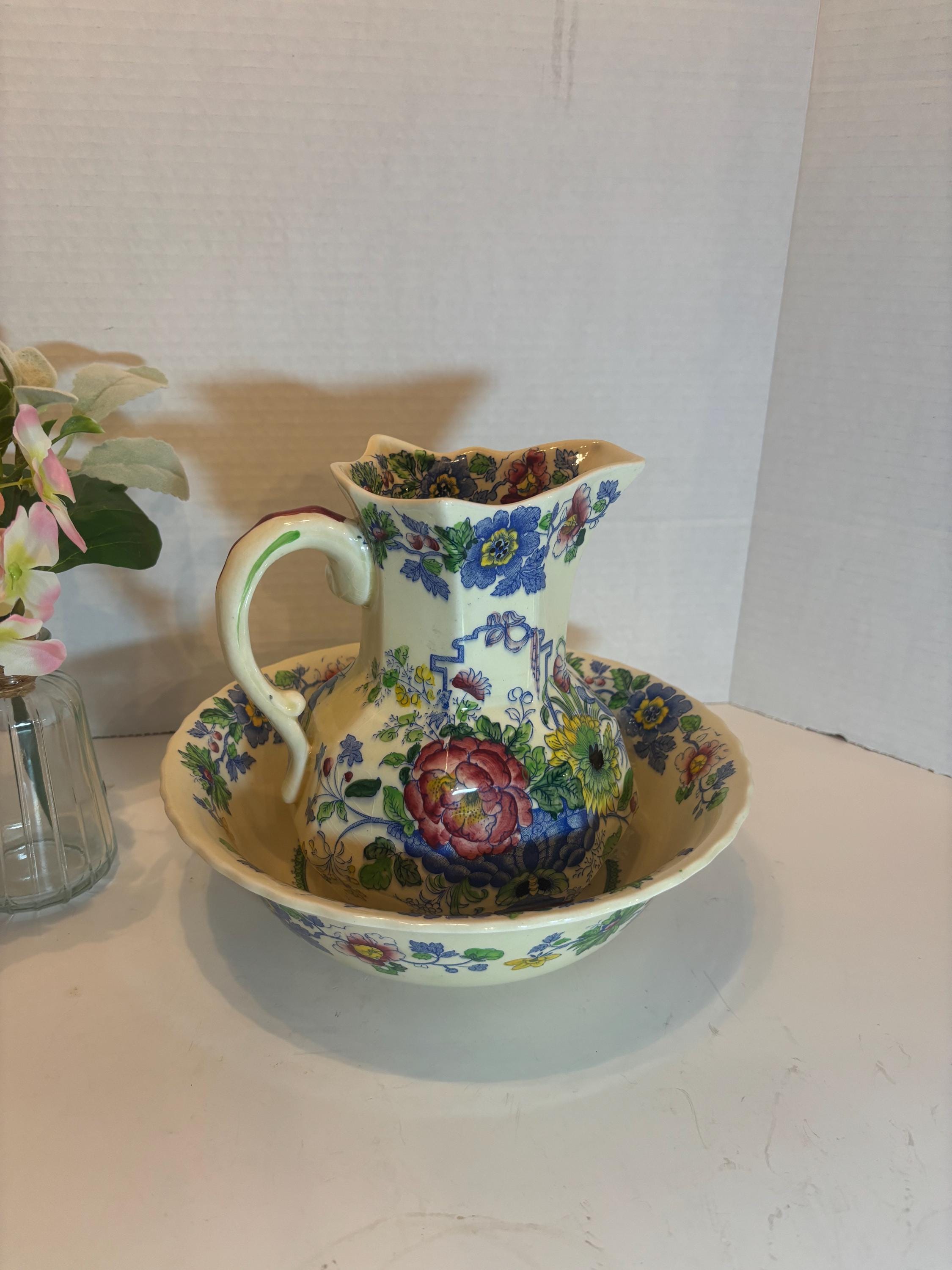 Pichet Ancien EPNS Argenté – Fleurs, Sucrier, Vintage, Royaume-Uni