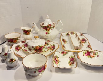 Royal Albert Old Country Roses Dishes: Made in England, Tea Pot, Butter Dish, Serving Dishes, Much More, Sold Separately