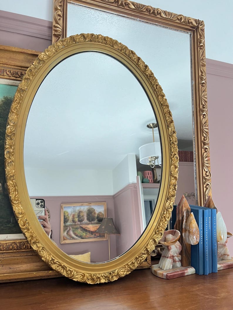 Vintage Gold Ornate Mirror - Etsy