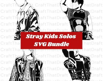 Stray Kids Solos SVG Bundle: Bang Chan, Changbin, Felix, I.N. (Digital File)