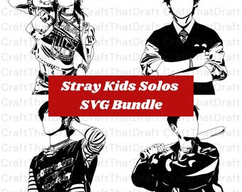 Stray Kids Solos SVG Bundle: Hyunjin, Lee Know, Seungmin, Han (Digital File)