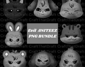 Evil ANITEEZ PNG Bundle: Ateez Kpop Fan Art (Digital File T-Shirt Design)
