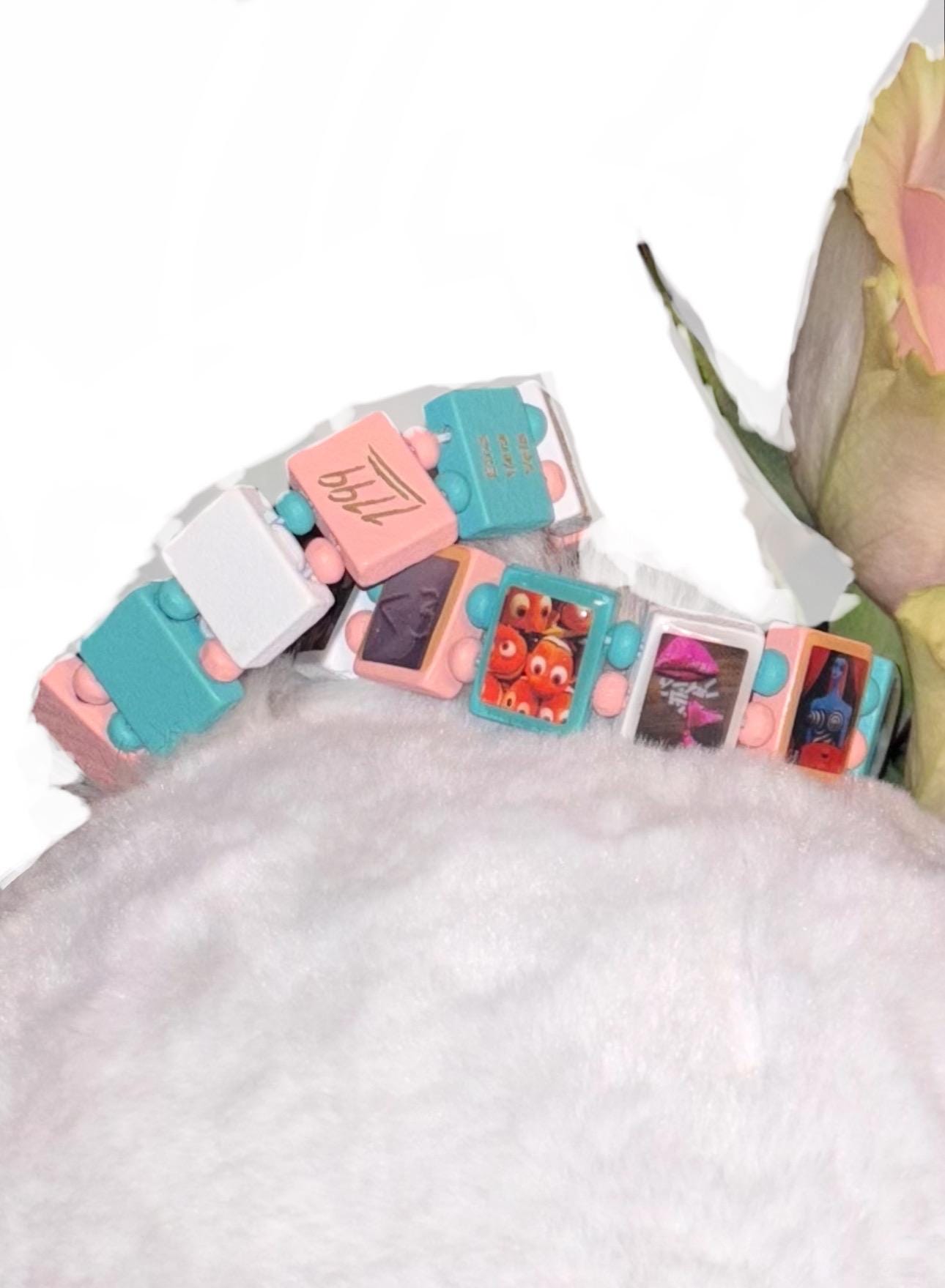 Fakemink X Bazo 1199.fm Pastel Beaded Bracelet Streetwear Y2k