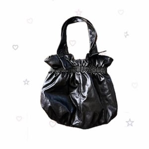Black Faux Leather Boho Y2K Purse | Emo Gothic Style | Spacious & Chic Bag