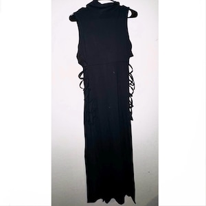 Womens Long Black Dress Ripped Sides Sleeveless Size Medium by H&M. Cute  Gothic Dress Perfect for Going Out and Styling With Long Boots - Etsy
