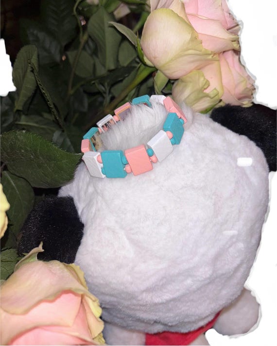 Fakemink X Bazo 1199.fm Pastel Beaded Bracelet Streetwear Y2k