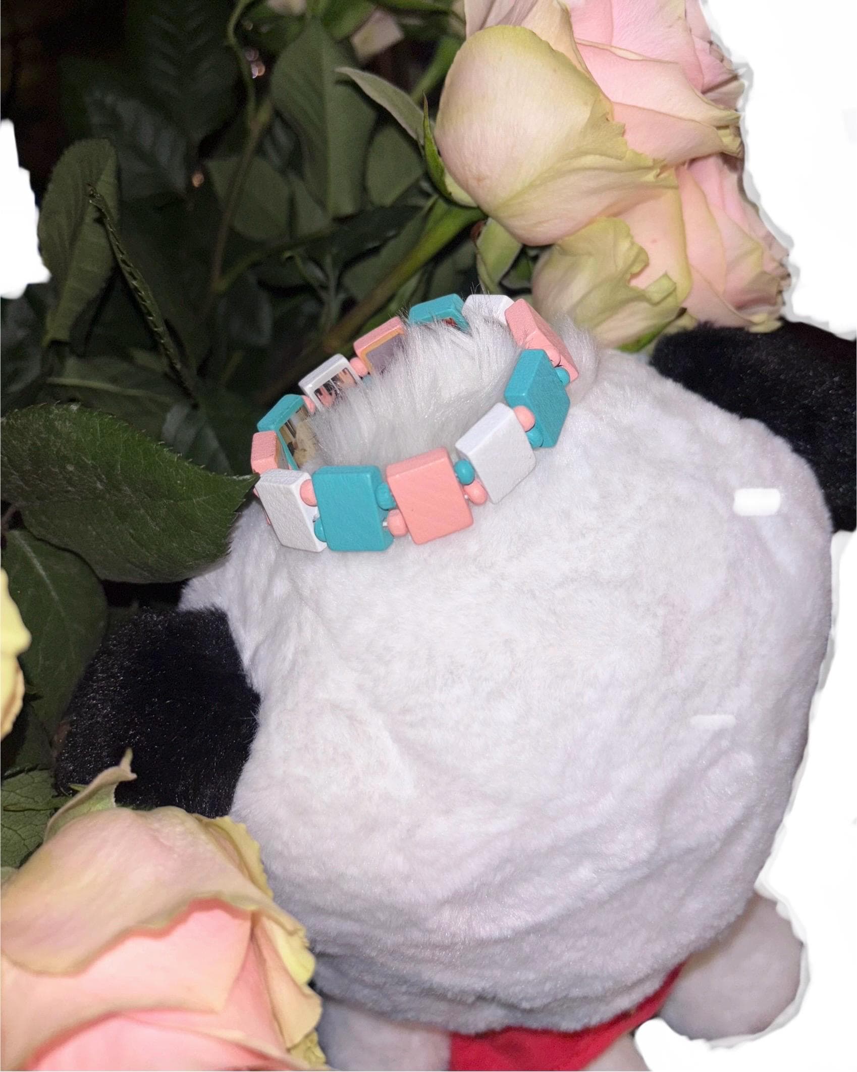 Fakemink X Bazo 1199.fm Pastel Beaded Bracelet Streetwear Y2k