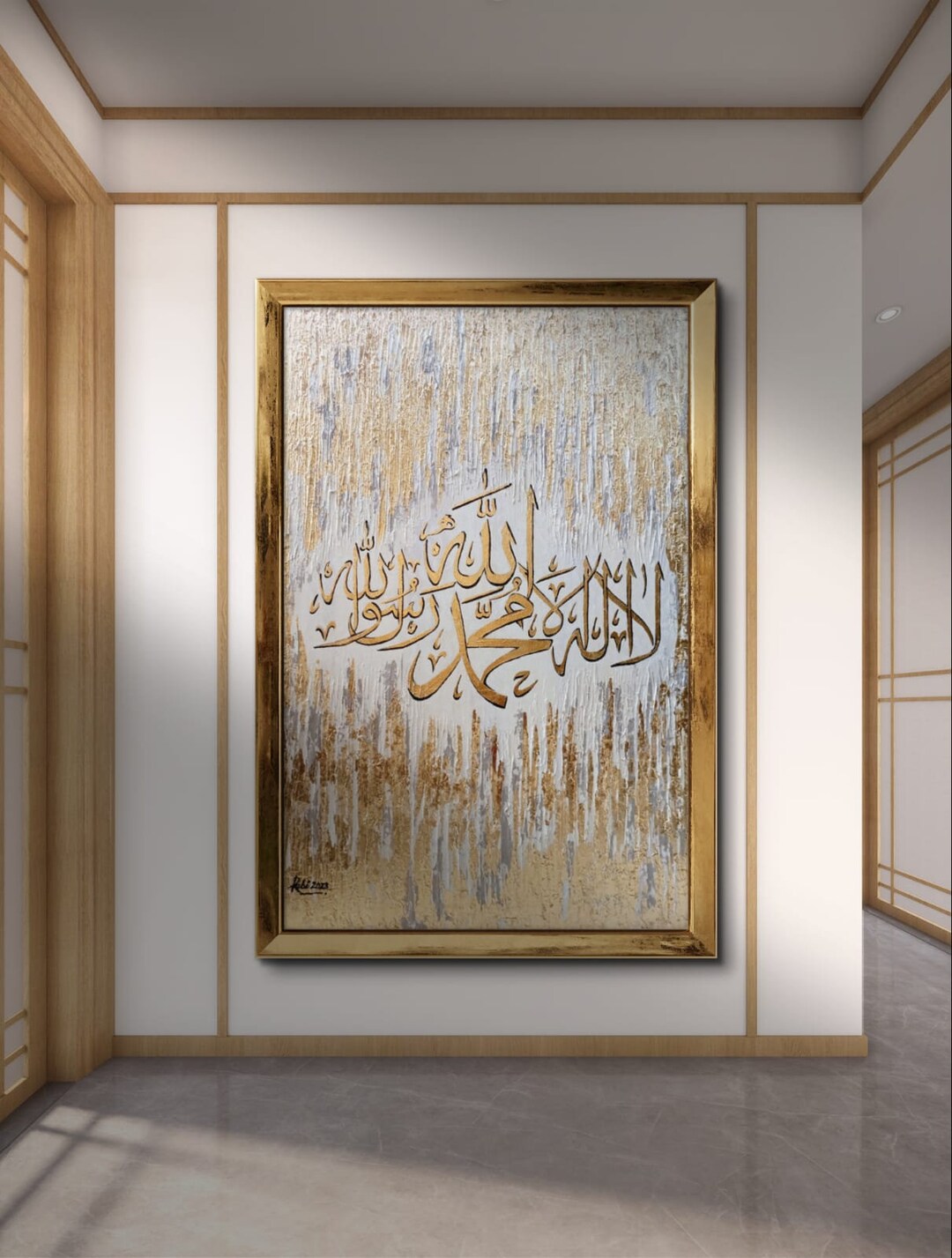 Islamic Wall Art Original Artwork Acrylic and Goldleaf Textured