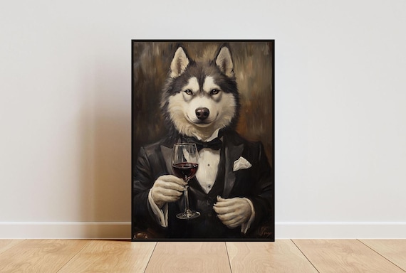 真作保証　ハスキー犬の肖像画 油絵 F8 Valenzuela 真作保証 ハスキー犬の肖像画 油絵 F8 Valenzuela 【公式通販】