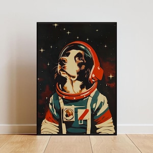 English Springer Spaniel Astronaut Poster, English Springer Spaniel Retro Print, English Springer Spaniel, Funny Dog Poster, Andy Warhol Art
