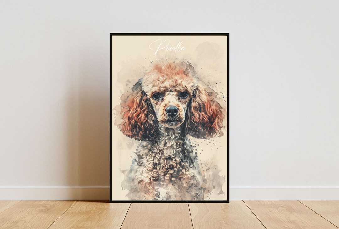 Poodle Poster, Dog Poster, Poodle Print, Dog Wall Art, Personalised Dog ...