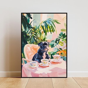 Retro Cane Corso Poster, Cane Corso Oil Painting, Vintage Cane Corso Poster, Dog Dining Room Wall Art, Retro Dog Poster, Pet Poster, Dog Art