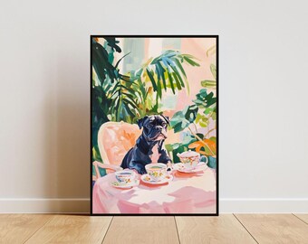 Retro Cane Corso Poster, Cane Corso Oil Painting, Vintage Cane Corso Poster, Dog Dining Room Wall Art, Retro Dog Poster, Pet Poster, Dog Art
