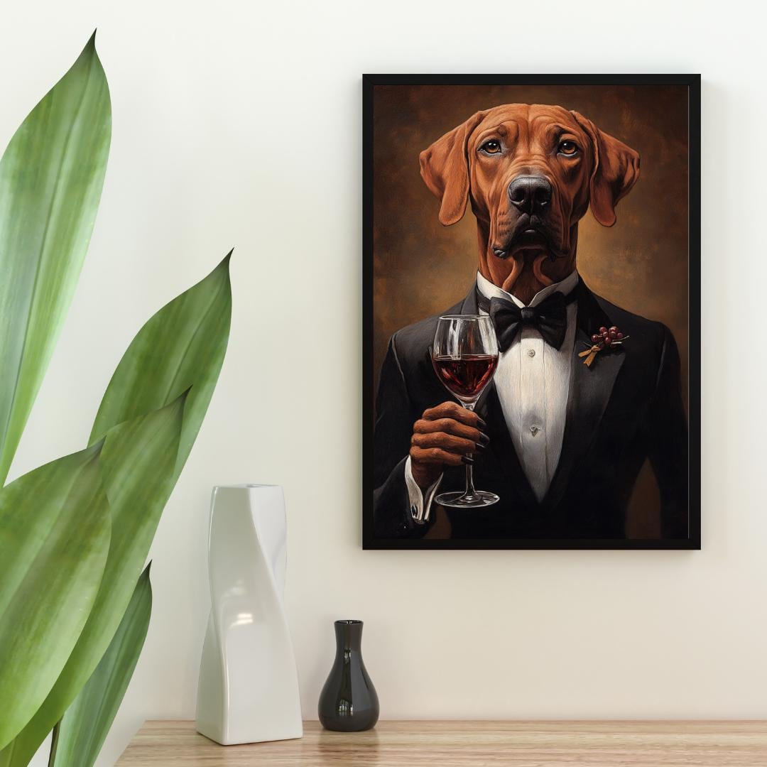 Rhodesian Ridgeback in Tuxedo Poster, Pet Poster, Rhodesian Ridgeback ...