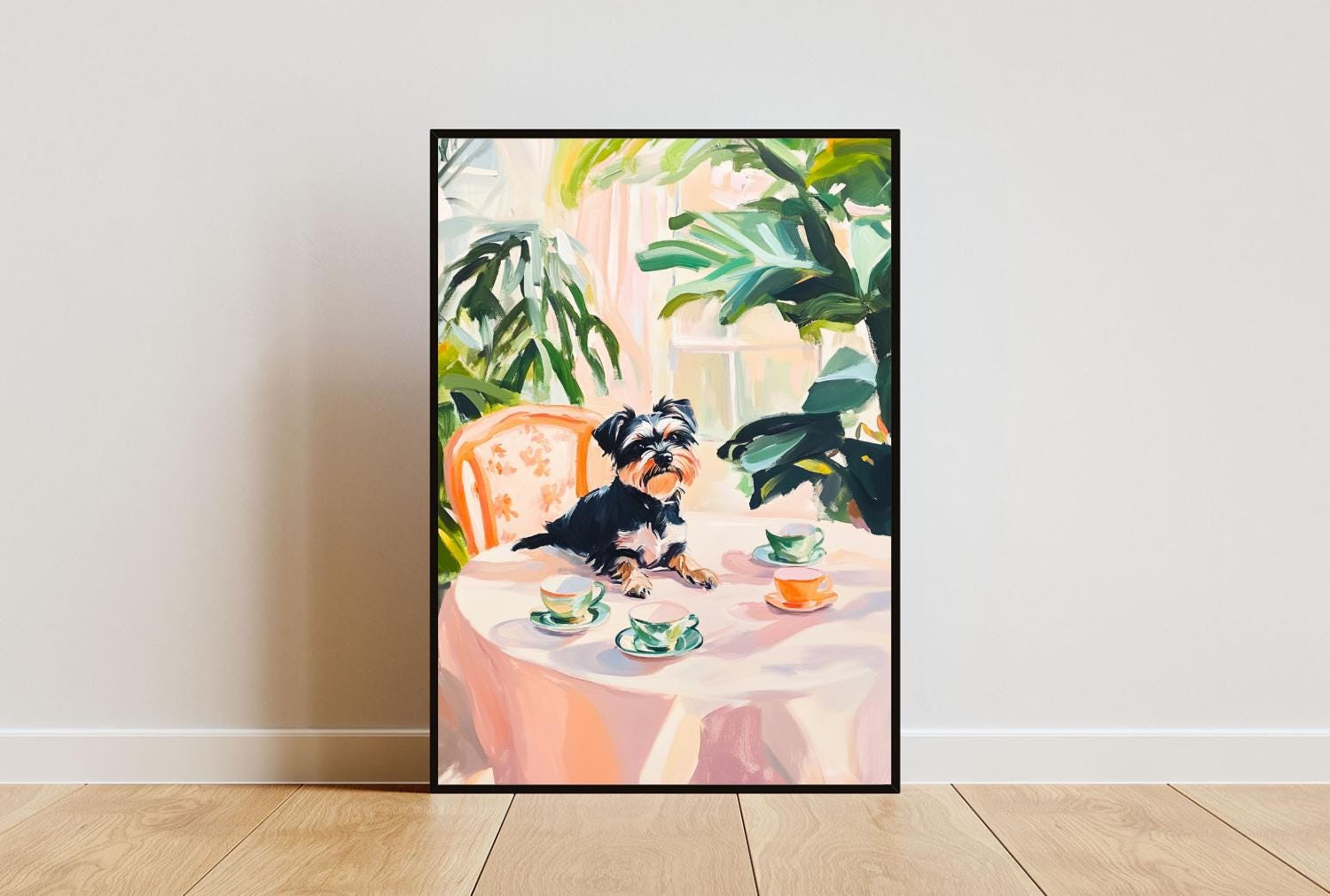 Retro Scottish Terrier Poster, Scottish Terrier Oil Painting, Vintage Scottie Poster, Dog Dining Room Wall Art, Retro Dog Poster, Pet Poster