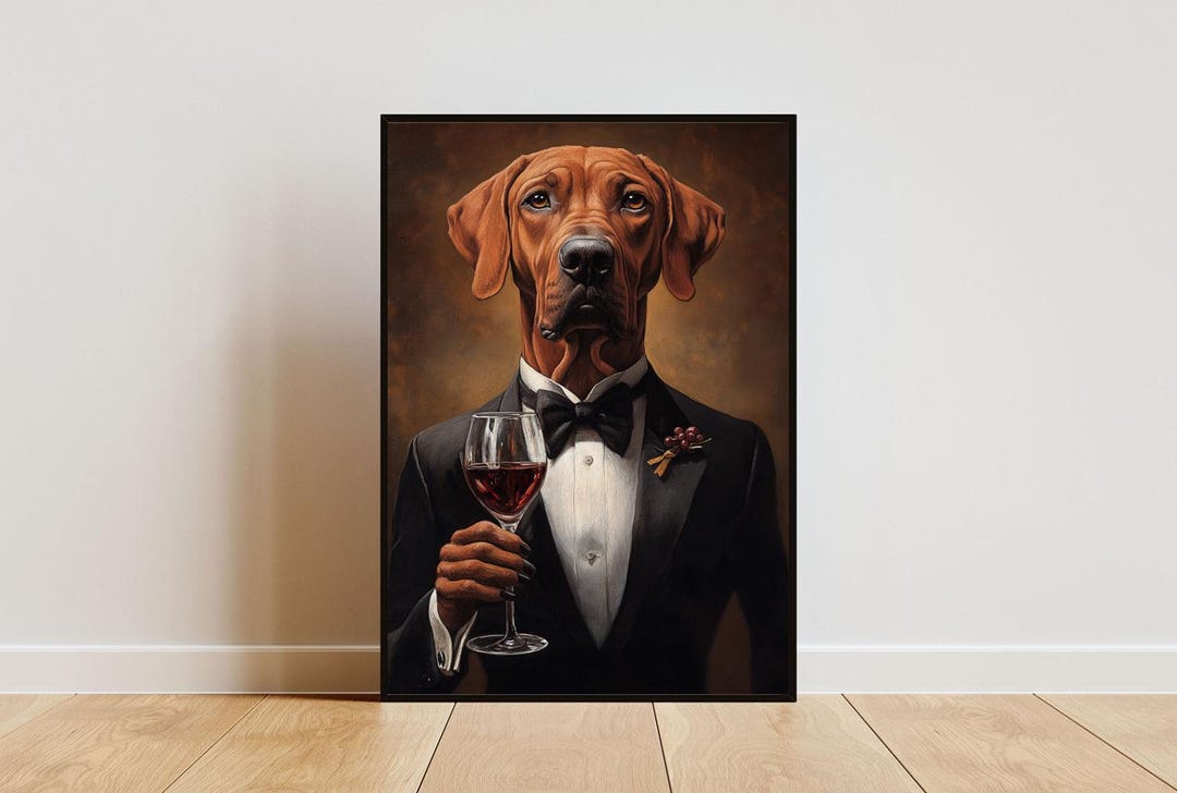 Rhodesian Ridgeback in Tuxedo Poster, Pet Poster, Rhodesian Ridgeback ...